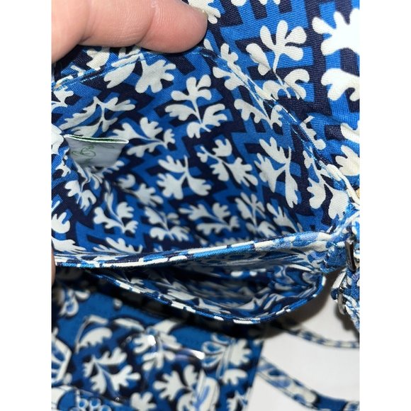 Vera Bradley Glenna Mini Crossbody Shoulder Purse Bag Blue Paisley Floral - Picture 11 of 12